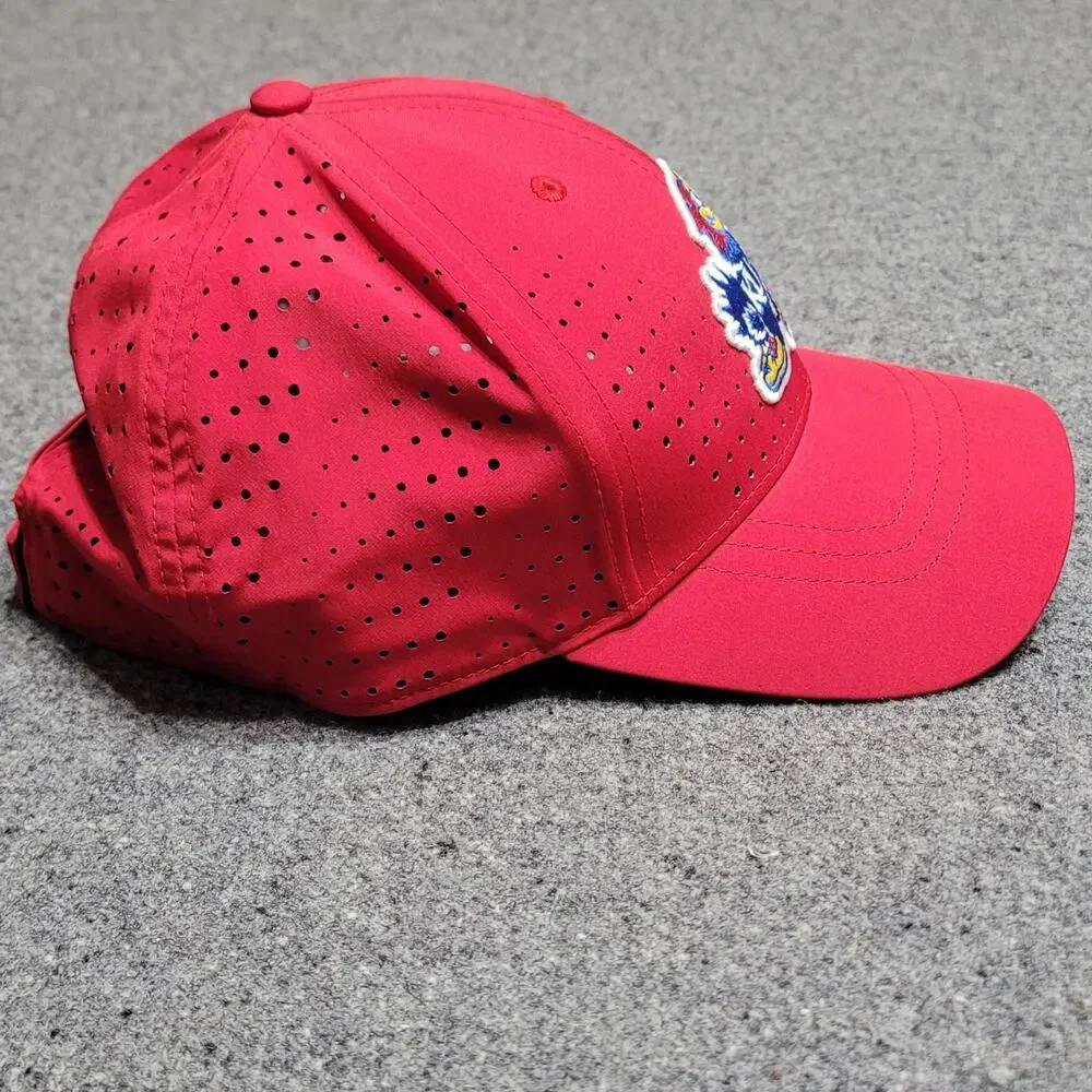 Kansas Jayhawks Hat Baseball Cap Mens Red Performance Perforated Collegiate